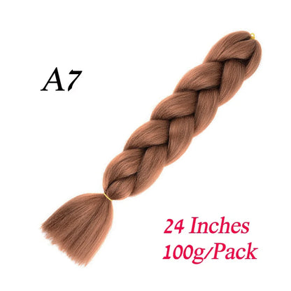 Synthetic Jumbo Braiding Hair Extension 24 " Heat Resistant Fiber In Bulk Ombre Synthetic Jumbo Braids Hair For Red Black Women