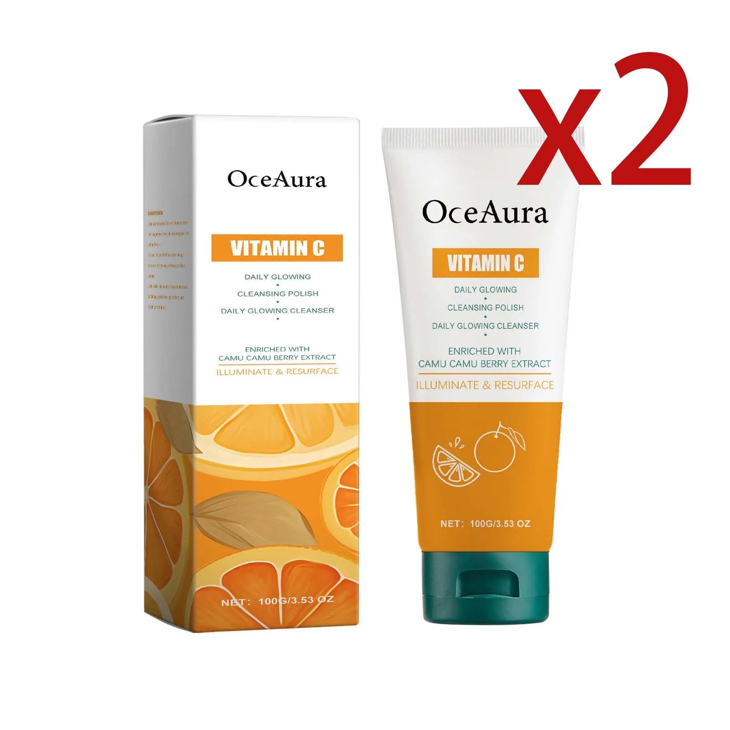 Vitamin C Exfoliating Facial Cleanser Prevent Pore Blockage Gently Remove Makeup Clean Face Dirt Moisturizing Facial Cleanser