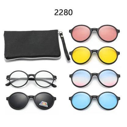 TR90 Frame Fashion Ladies Polarized Reading Sunglasses Magnetic Suction a Variety Clip Sets Mirror Night Vision Goggles Men