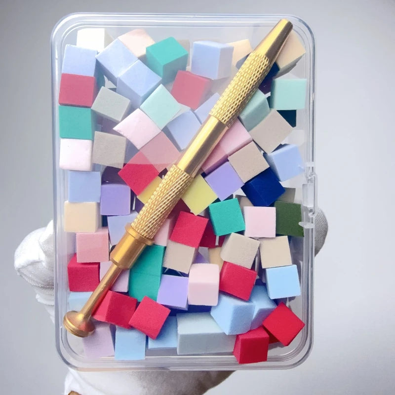 50/100Pcs Square Nail Art Sponge Set Gradient Nail Brushes Gel Polish DIY Design Nail Sponge Grab Pen Manicure Supplies Tools