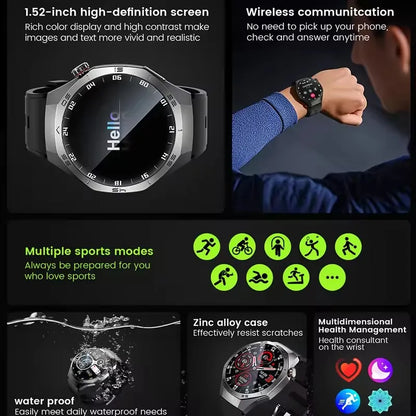2025 For Huawei GT5 Pro Smartwatches Men HD AMOLED Screen GPS trajectory Health Monitor BT Call 1.52" Fitness Smartwatches IP68