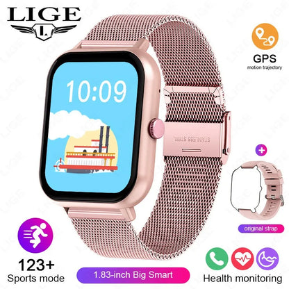 LIGE Smart Watch Women Smartwatch 2024  Bluetooth Answer Call Voice Assistant Whatsapp Reminder IP67 waterproof Men Smart Watch