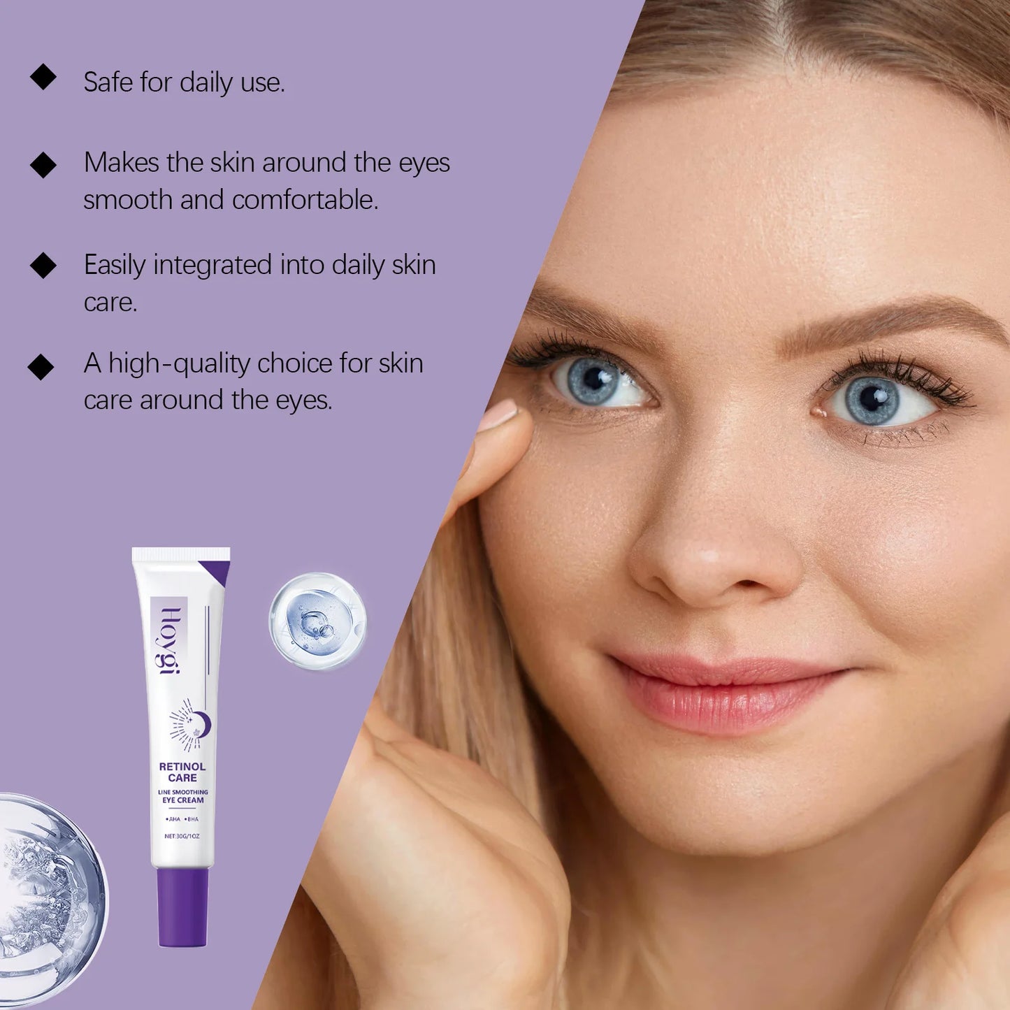 Retinol Eye Cream Anti Puffiness Remove Dark Circles Brightening Eye Area Reduce Fine Lines Firming Lifting Eye Care Product 30g