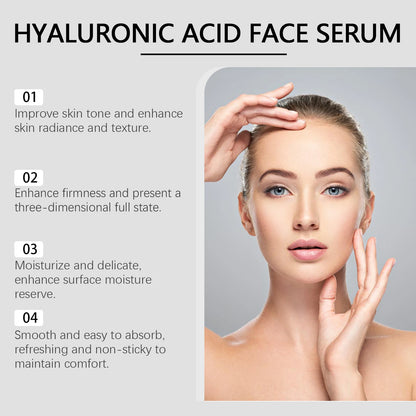 Hyaluronic Acid Facial Essence Deep Moisturizing Hydrating Dry Skin Pore Refining Facial Care Smoothing Plump Glowing Skin Serum