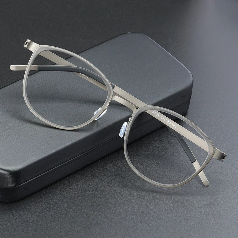 Denmark Designer Screwless Eyewear Pure Titanium Square Vintage Eyeglasses Frame Men Full Frame Prescription Eyeglasses Frames