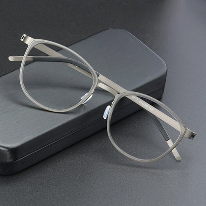 Denmark Designer Screwless Eyewear Pure Titanium Square Vintage Eyeglasses Frame Men Full Frame Prescription Eyeglasses Frames