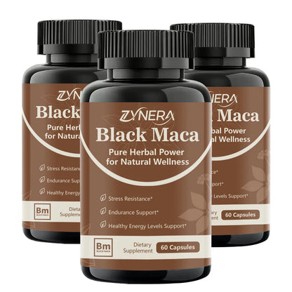 Powerful Black Maca Capsules Testosterone Booster for Men Increase Strength Stamina Energy Enhance Immunity Supplement  Big 18