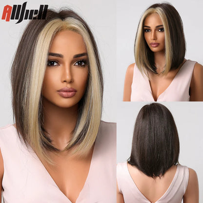Short Copper Ginger Synthetic Natural Wavy Wigs Hair Orange Halloween Bob Wig with Bangs Heat Resistant for Women Cosplay Wig