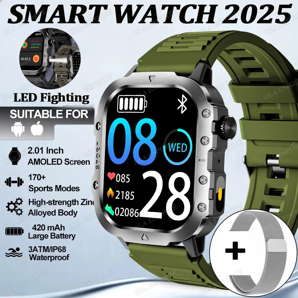 New For  Smart Watch Military GPS Men Flashlight Waterproof Outdoor Sport Tracker Bluetooth Call Smartwatches Women