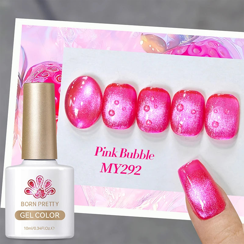 BORN PRETTY 10ml HEMA TPO FREE Mint Chocolate Cat Magnetic Gel Nail Polish Sumer Colored Ultra Shine Soak Off UV Gel Nail Art