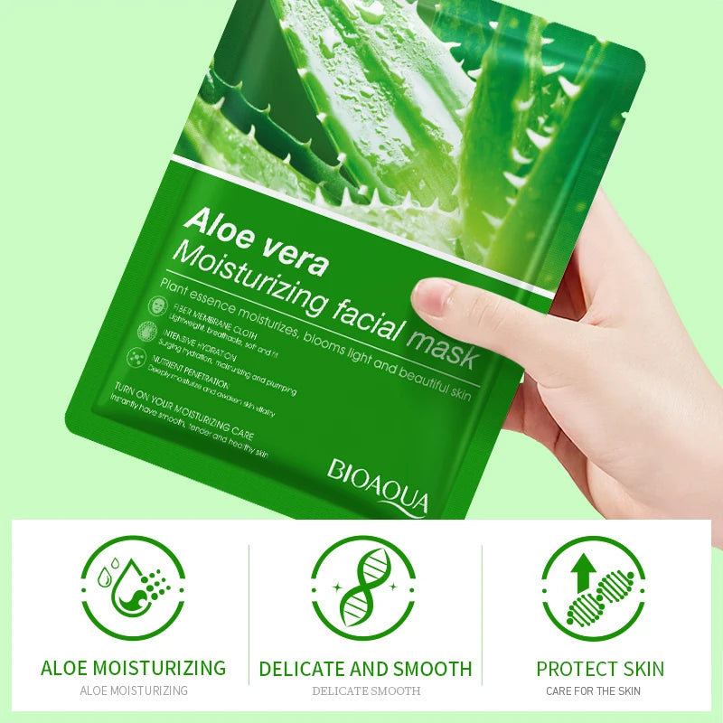 BIOAOUA Probiotics Face Mask Centella Asiatica, Aloe Vera & Vitamin C - Hydrating, Soothing, Brightening & Repairing Facial care