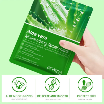 BIOAOUA Probiotics Face Mask Centella Asiatica, Aloe Vera & Vitamin C - Hydrating, Soothing, Brightening & Repairing Facial care
