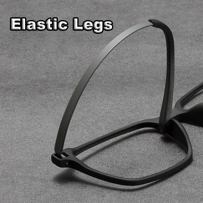 NYWOOH Men Pure Titanium Glasses Rims Ultra-light TR90 Frame Spectacles Retro Double Color Square Eyeglasses With Elastic Legs