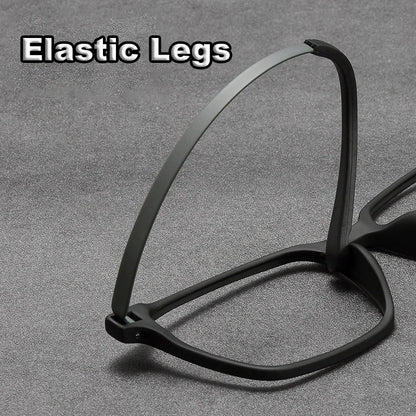 NYWOOH Men Pure Titanium Glasses Rims Ultra-light TR90 Frame Spectacles Retro Double Color Square Eyeglasses With Elastic Legs