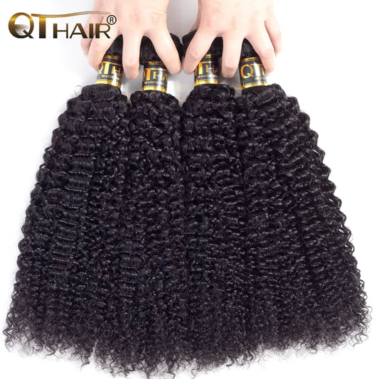 Mongolian Kinky Curly Human Hair Bundles 1/3/4 Pcs Remy Human Hair Weave Bundle Kinky Curly Bundles Natural Color Hair Extension