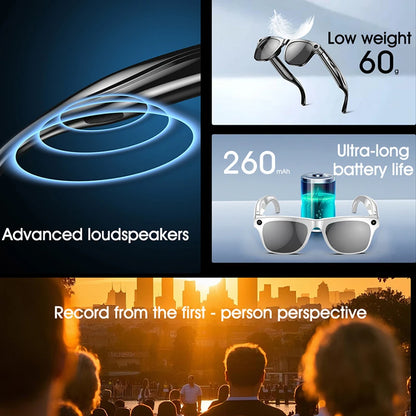 1080 AI Smart Glasses GPT 100mp Multifunctional HD Camera Chat Bluetooth Call Voice Music Assistant AI Translation Smart Glasses