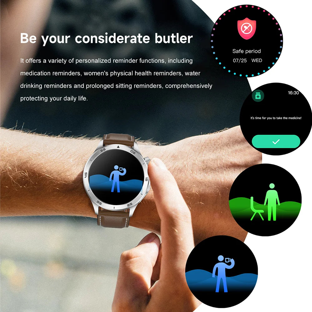 2025 New For OPPO X2 Men's Smartwatch IP67 Waterproof Compass Sports Partner Message Push Bluetooth Call Music Smart Watch