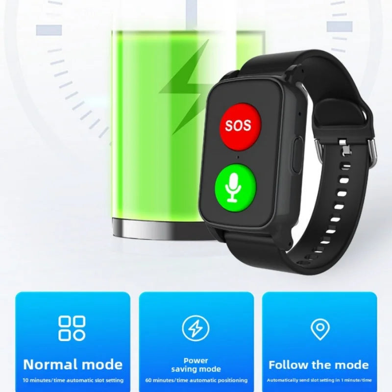 GPS Positioning Elderly Smartwatch Long-Term Standby Fall Alarm Watch Heart Rate Health Monitor SOS Call Waterproof Smart Watch