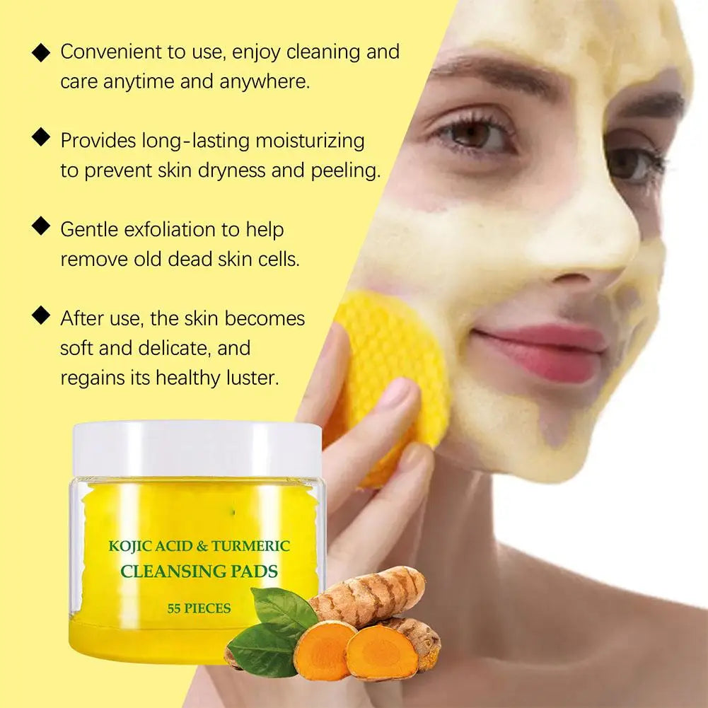 Turmeric Kojic Acid Cleansing products Exfoliating Cleansing Pads Skin Care oil-control Lemon Kojic Acid Soap Daily Cleansing