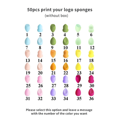 Custom Your Logo Cosmetics Beauty Sponge Latex Free and Vegan Makeup Black Sponge Set  Powder Cream Liquid Application with Box
