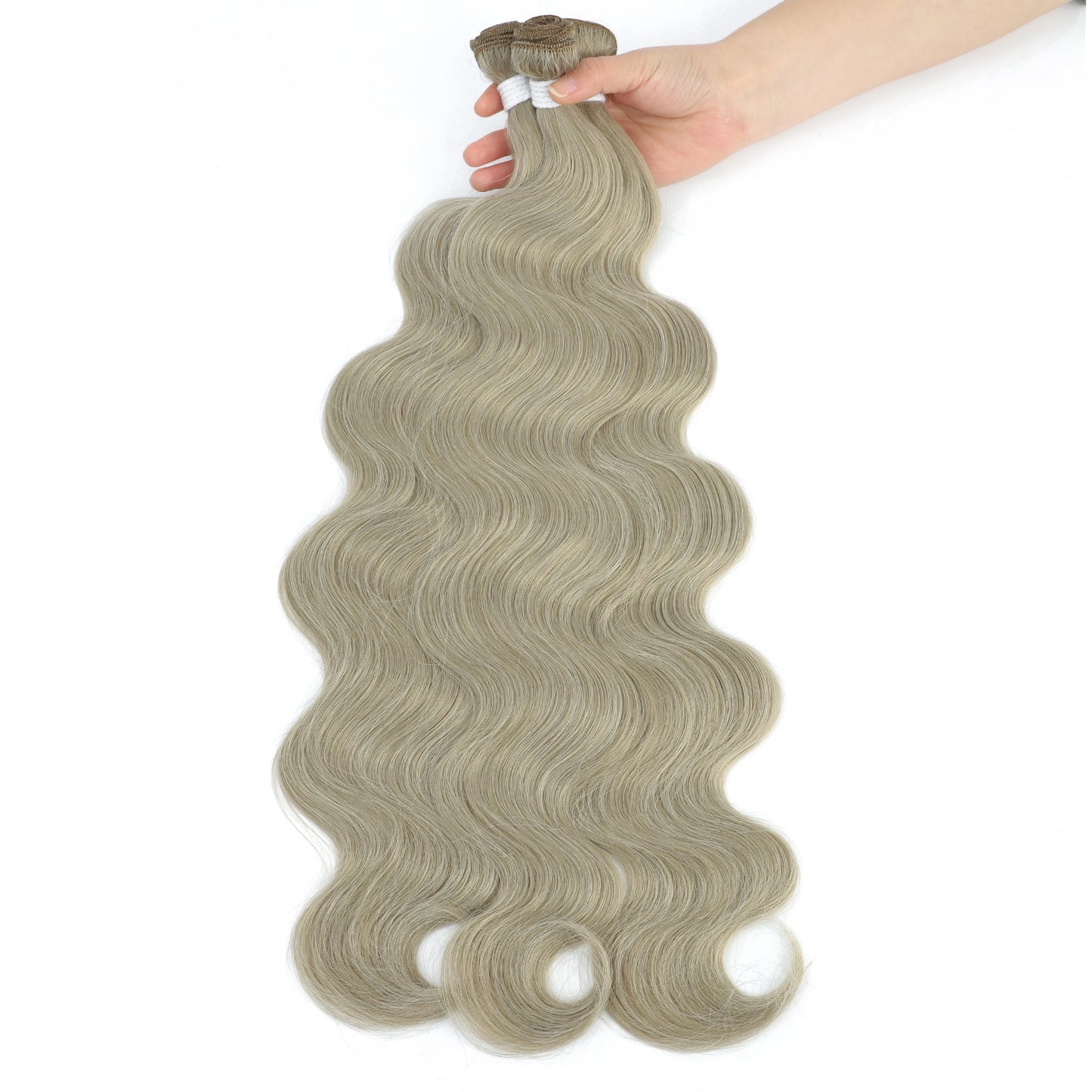 Gladys Body Wave Hair Bundles 26 Inch Soft Long Synthetic Body Wave Hair Weave White Grey  613 Blonde 100g Hair Extensions