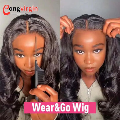 Wear And Go 5X5 9X6 Body Wave Glueless Wig Human Hair Ready To Wear 360 13x6 Brazilian Hd Lace Front Wigs For Women Preplucked