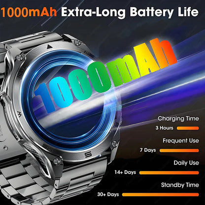 2025 New For Xiaomi GPS Sports Smart Watch 1000mAh large battery LED flashlight compass barometer Military Grade Smartwatchs men