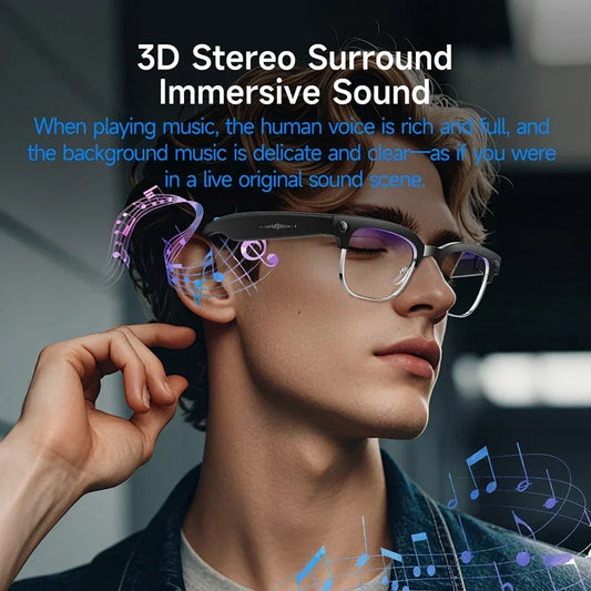 New Smart Glasses AI Translation Bluetooth Call 800w HD Camera Music Headphones Outdoor Sports Fashion Sunglasses For Men Women