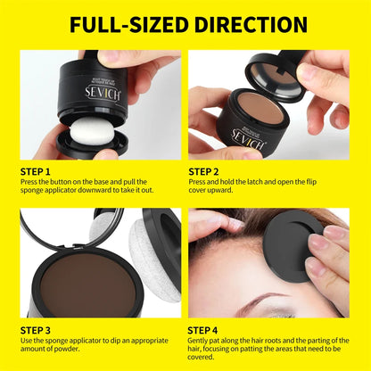SEVICH Replaceable Hairline Powder Kit Refill Hairline Shadow Powder Root Cover Up Hair Concealer Double Ended Makeup Brush