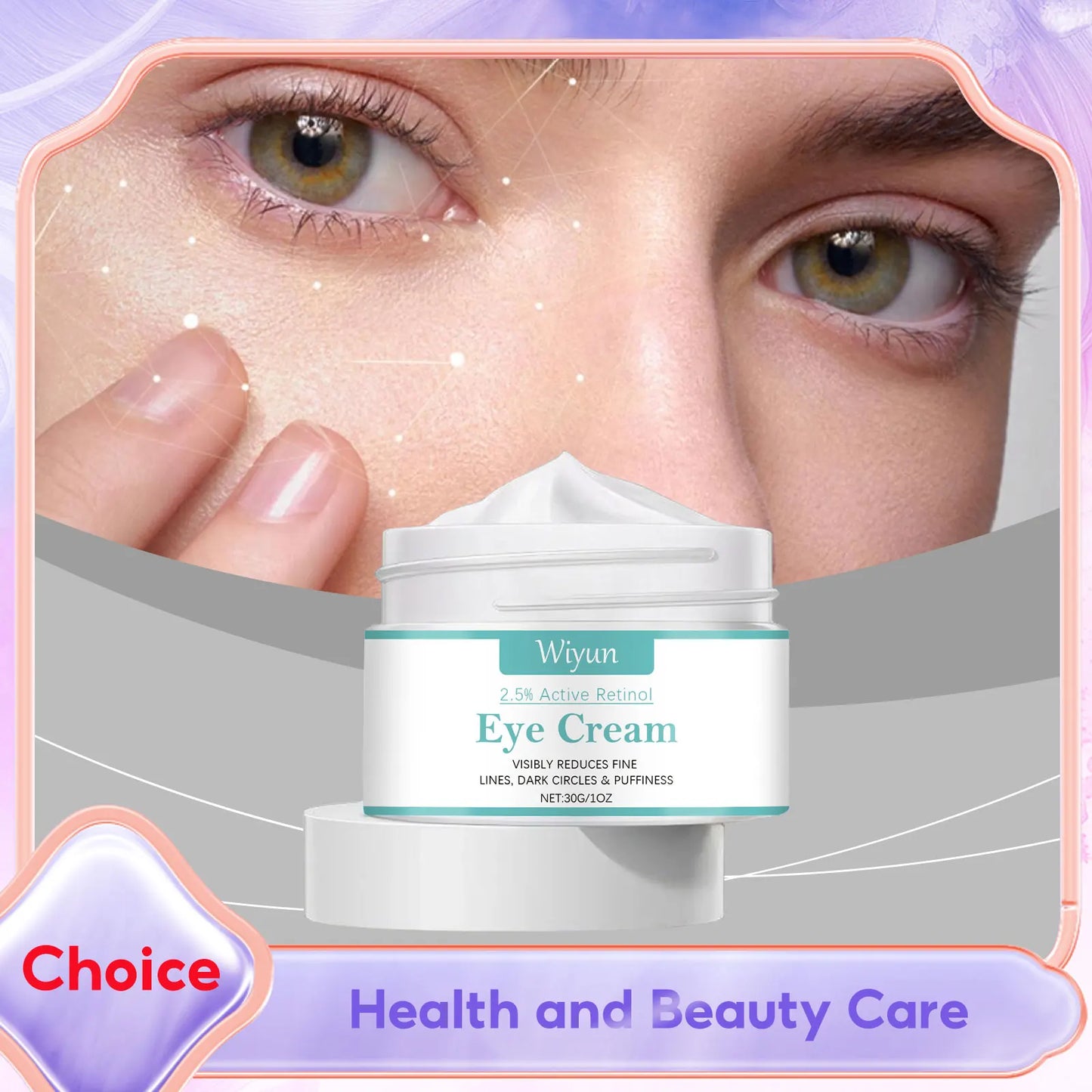 Retinol Eye Cream for Dark Circles Daily Anti-Aging Under Eye Cream Fight Fine Lines Wrinkles Puffiness Removal Eye Skin Care