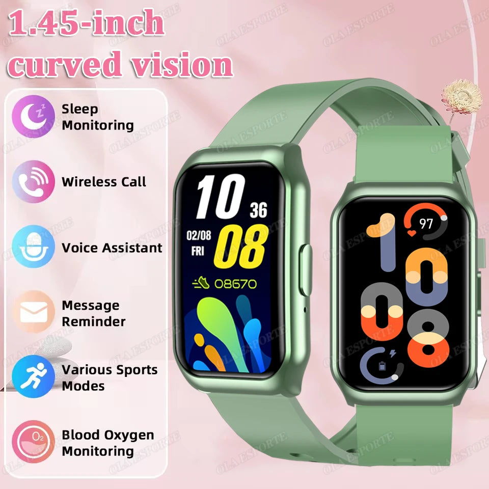 New Curved Screen Smart Watch 2025 For Health Watch Heart Rate Blood Oxygen/Pressure Sleep Monitor Sports Waterproof Smartwatch