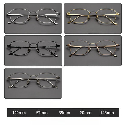FIRADA Fashion Comfort Square Glasses Retro Pure Titanium Eyewear Optical prescription Eyeglasses frames For men women 923204-C