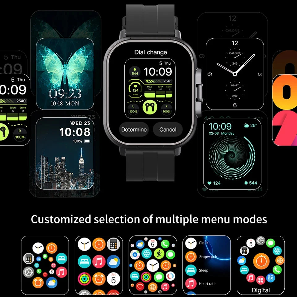 2025 Smart Watch 2 in 1 With Earphone Smartwatch Bluetooth Call NFC Men Watch GPS Track Heart Rate Monitor Play Music SmartWatch