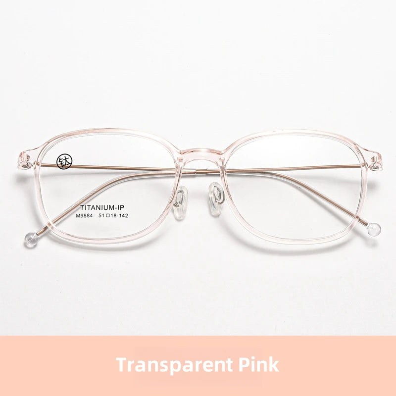 FIRADA 2025 Fashionable Comfortable Glasses Retro Ultra Light Titanium Optical Prescription Eyeglasses Frames For Women 9884-C