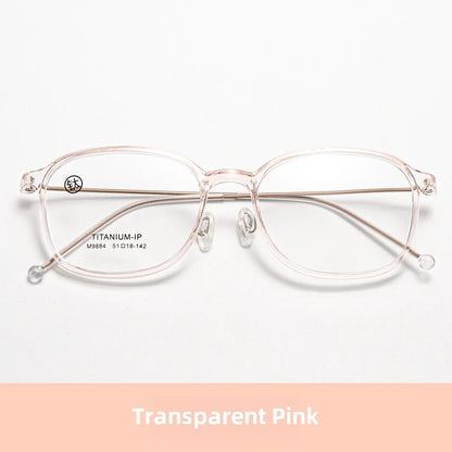 FIRADA 2025 Fashionable Comfortable Glasses Retro Ultra Light Titanium Optical Prescription Eyeglasses Frames For Women 9884-C