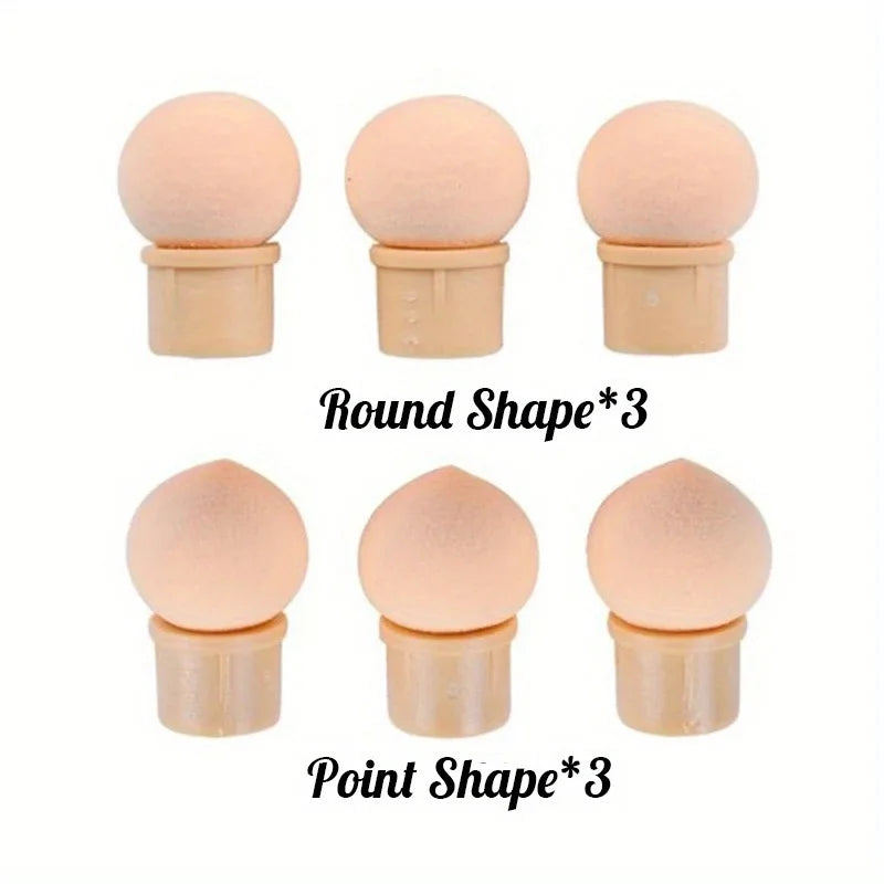 Double-ended Gradient Shading Pen Dotting Brush Sponge Head Rhinestone Handle Nail Art Brush Nail Art Painting Manicure Tools