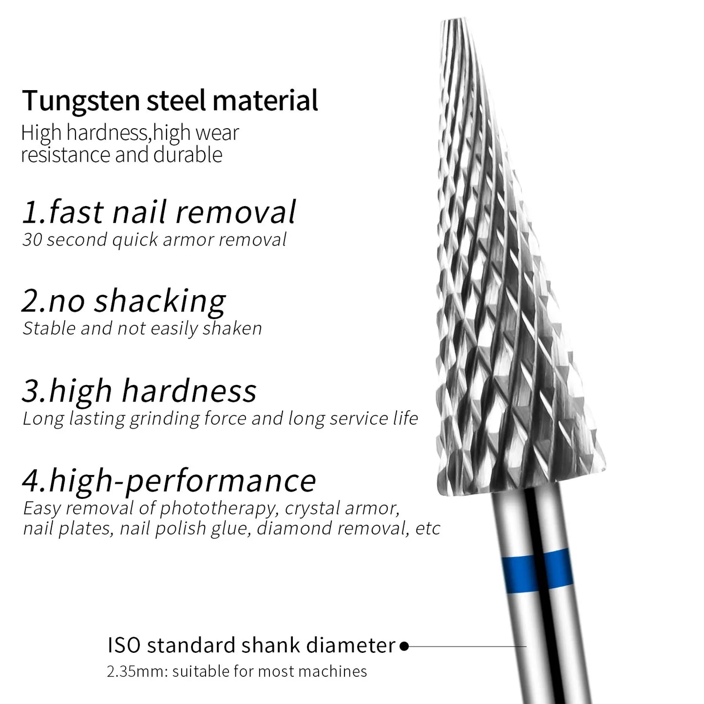 Tip Tungsten Carbid Nail Drill Bits Electric Manicure Drill Accessory Milling Cutters for Nail Gel Polish Remover Nail Tools