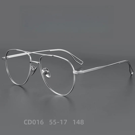 DIEDESEE Ultra Light Titanium Frame Anti blue Light Men's Eyeglass Frame Retro Large Face Optical Prescription Eyeglass Frame