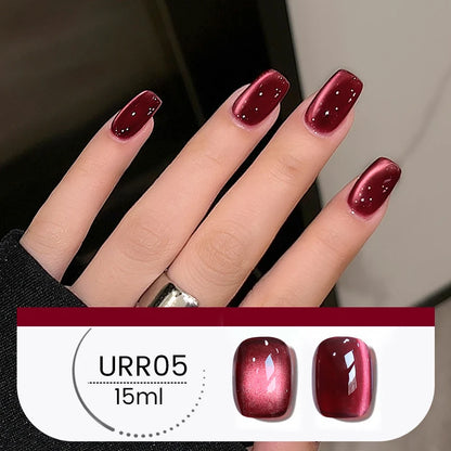 UR SUGAR 15ml Pink Jelly Cat Magnetic Gel Nail Polish Glitter ICE Soak Off Ceramic UV Gel Semi-permanent Nail Supplies Manicure