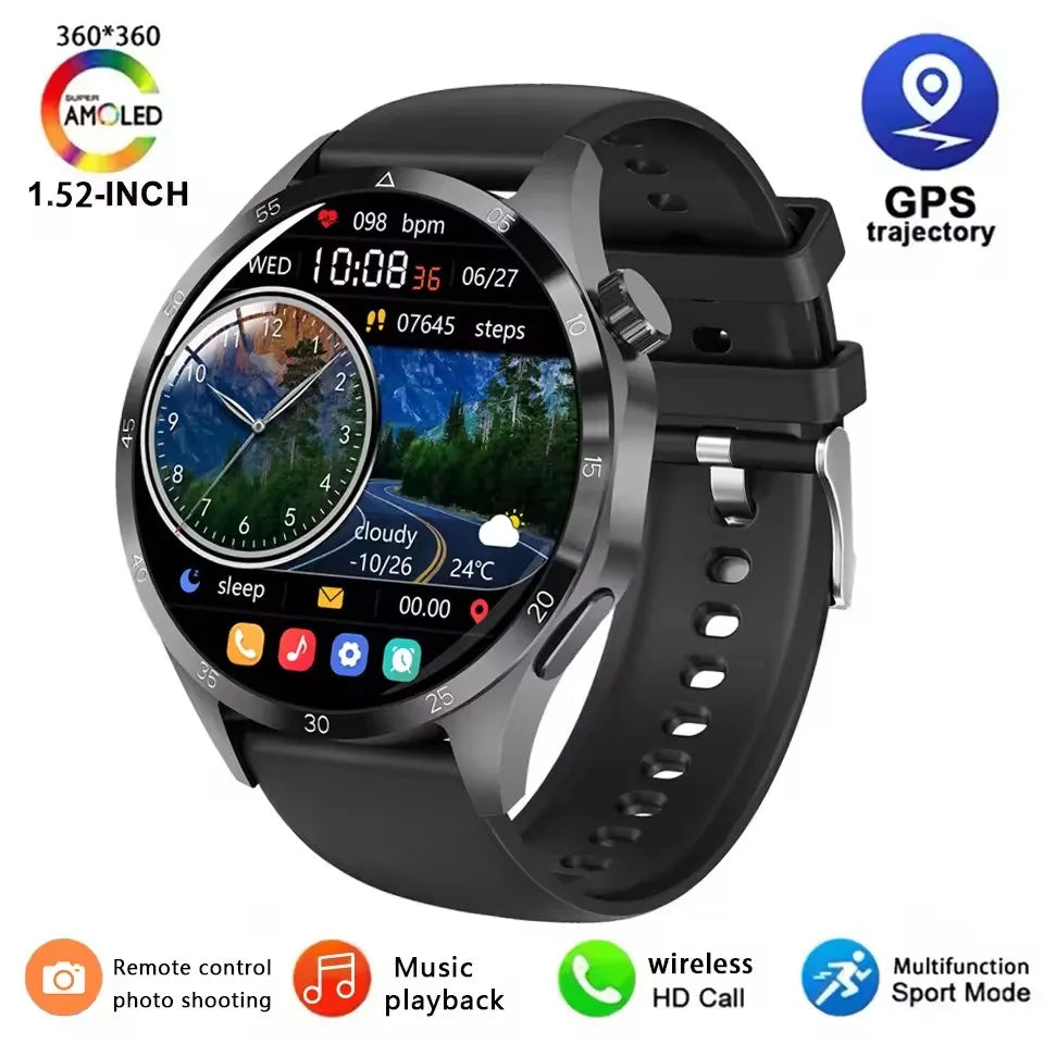 For  GT5Pro NFC GPS Sport Smart Watch Men 1.52inch Big AMOLED Screen Heart rate Bluetooth call Waterproof Women Smartwatch