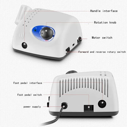 Professional 65W Nail Drill Machine - 40,000 RPM Strong E-file with Advanced Micro Motor, for Salon & Home Nail Art