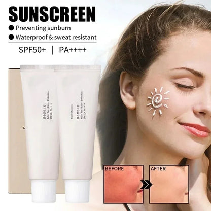 SPF50+ Sunscreen Korean Rice Probiotic Solar Blocker Skin Whitening Cream Anti UV Sun Block Facial Mild Moisturizer Serum 50ml