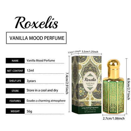 Roxelis Arab Perfume, Vanilla Fragrance, Elegant, Mild, Lasting, Charming, Portable Perfume
