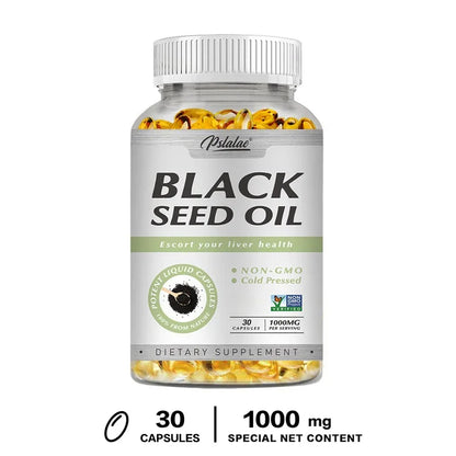 Black Seed Oil Capsules 1000mg - Aids in Digestive Health, Immune Support & Brain Function, Antioxidant