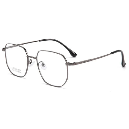 UVLAIK Ultra Light Square Glasses Frame Retro Anti-Blue Light Eyewear Pure Titanium Frame Eyeglass Fashion Solid Color Spectacle