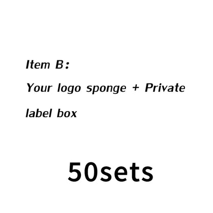 Custom Your Logo Cosmetics Beauty Sponge Latex Free and Vegan Makeup Black Sponge Set  Powder Cream Liquid Application with Box