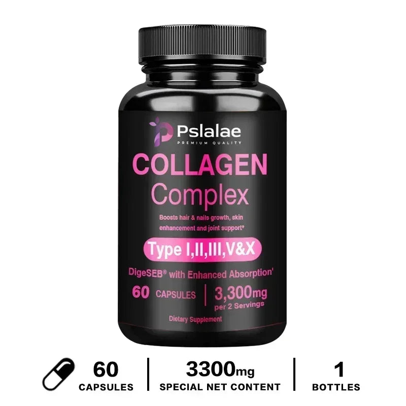 Collagen Complex Capsules - Brighten Skin Tone and Help Joint and Cardiovascular, Skin, Hair, Nails & Digestive Health