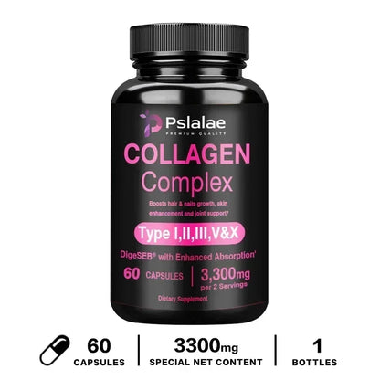 Collagen Complex Capsules - Brighten Skin Tone and Help Joint and Cardiovascular, Skin, Hair, Nails & Digestive Health
