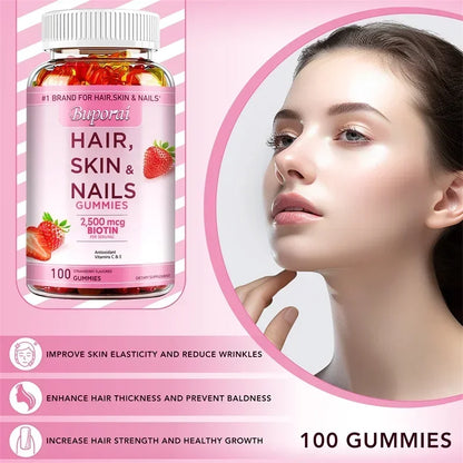 Hair, Skin and Nails Gummies - Supports Skin Care, Nails, Hair, Antioxidants and The Immune System, AntioxidantSupplements