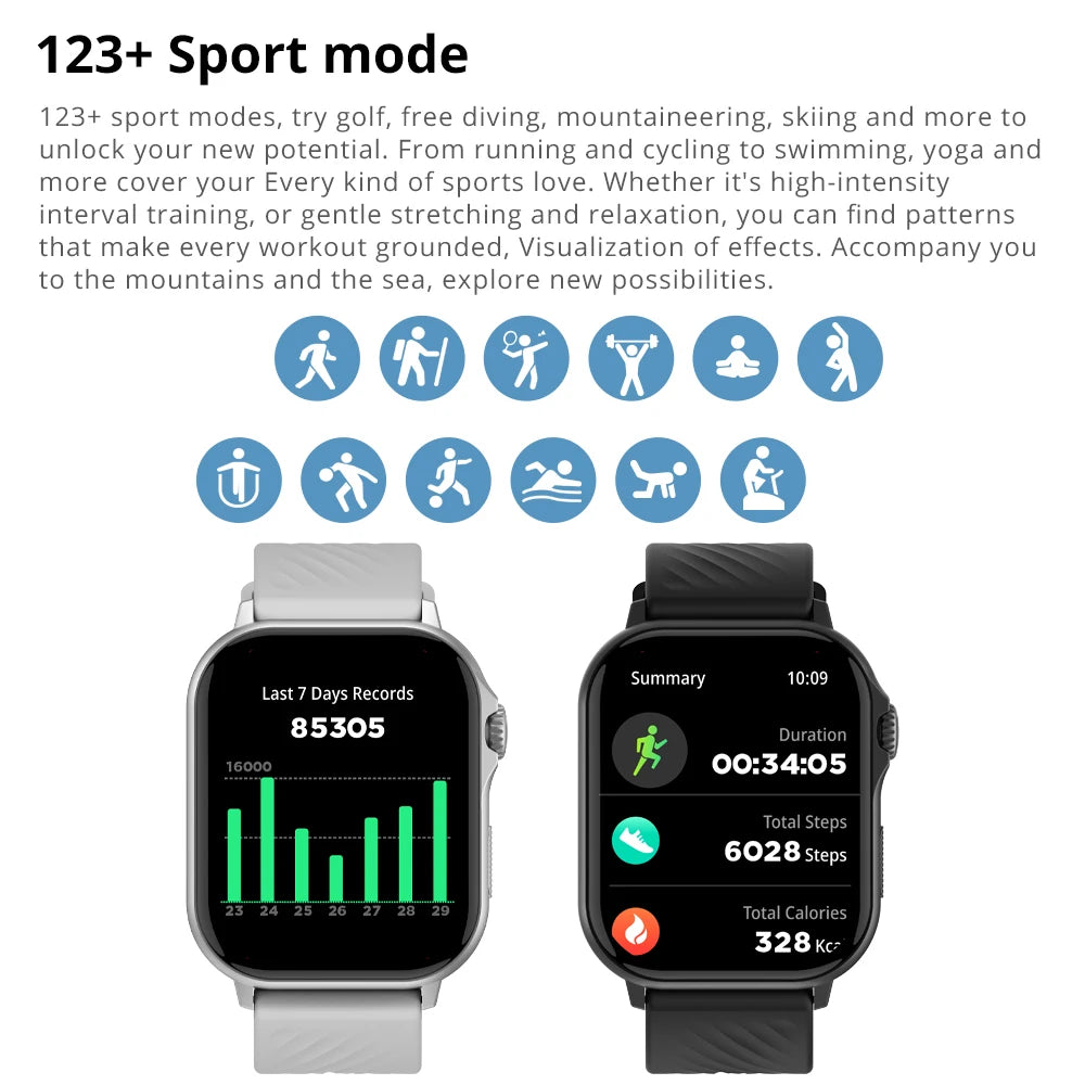 2025 COLMI P82 GPS Smart Watch 2.13" AMOLED HD Display Built-in GPS Make/Receive Phone Calls Smartwatch For Men Women